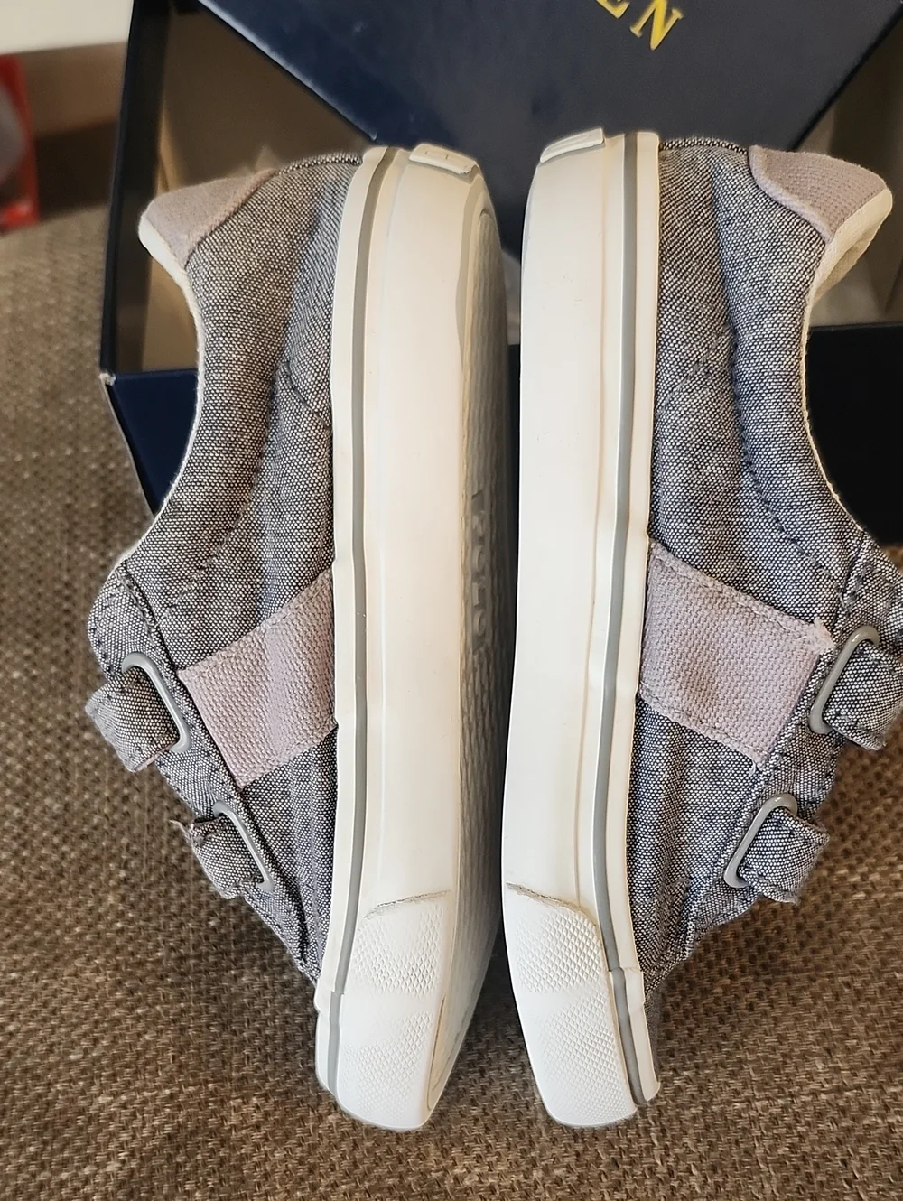 Polo by Ralph Lauren Kids' Gray Canvas Velcro Sneaker